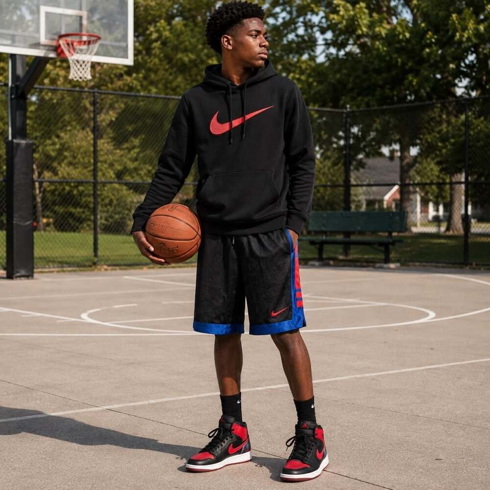 Nike Dri-FIT Basketball Shorts Black Red Blue Size L